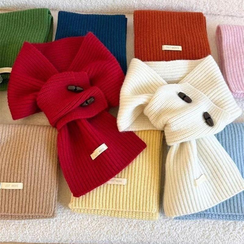 1 шт. Пряжа Корейская версия Ложный воротник Зимний вязаный Многофункциональный шарф Поддержка шеи Пуговица