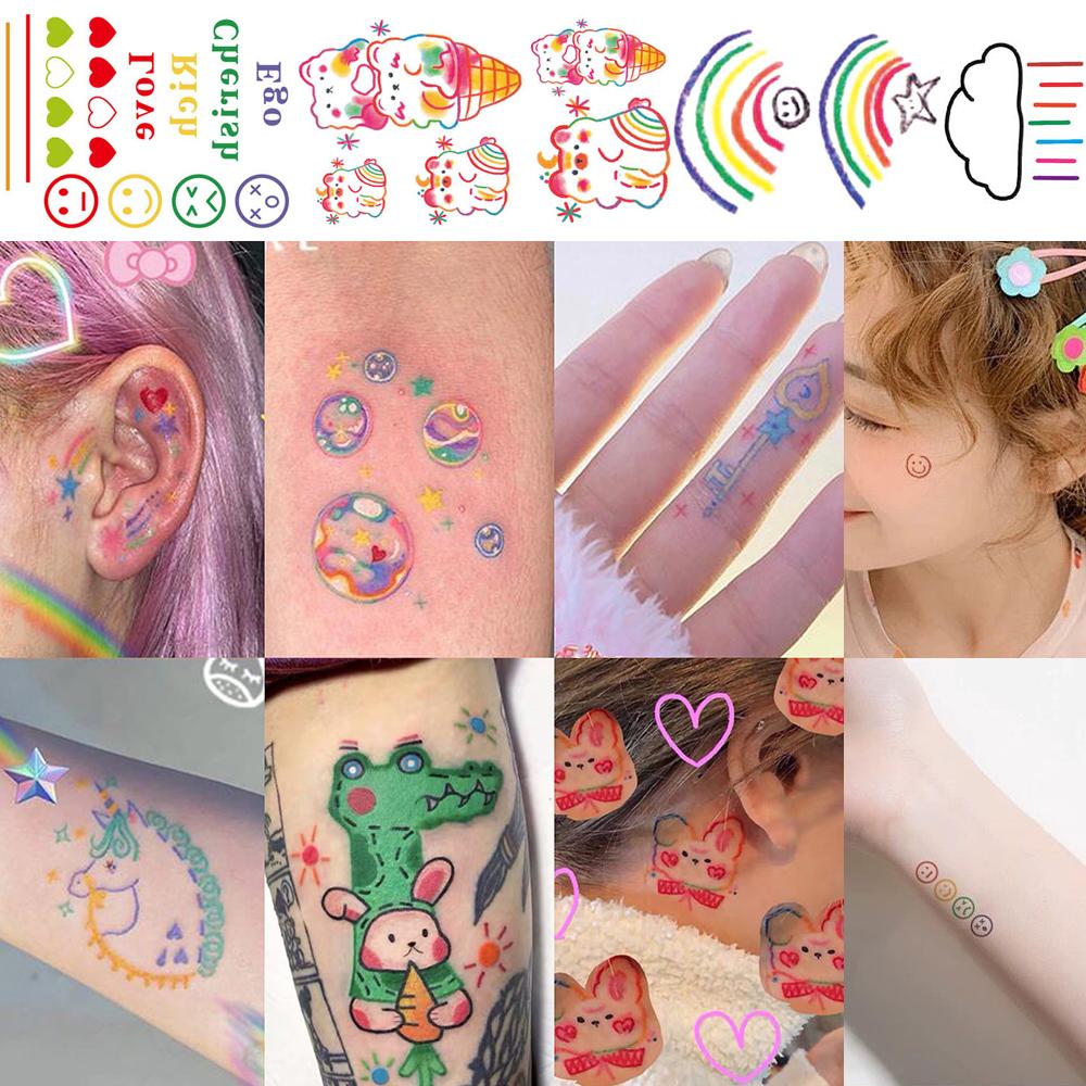30 шт./пакет, водонепроницаемые временные татуировки, наклейки, поддельные татуировки, женские лица, руки, боди-арт, макияж, серия HyunA, наклейки с выражением