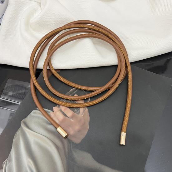 Женский тонкий ремень, круглый пояс из искусственной кожи, на шнуровке, эластичная куртка, свитер, декоративный пояс на талии, аксессуары для экипировки