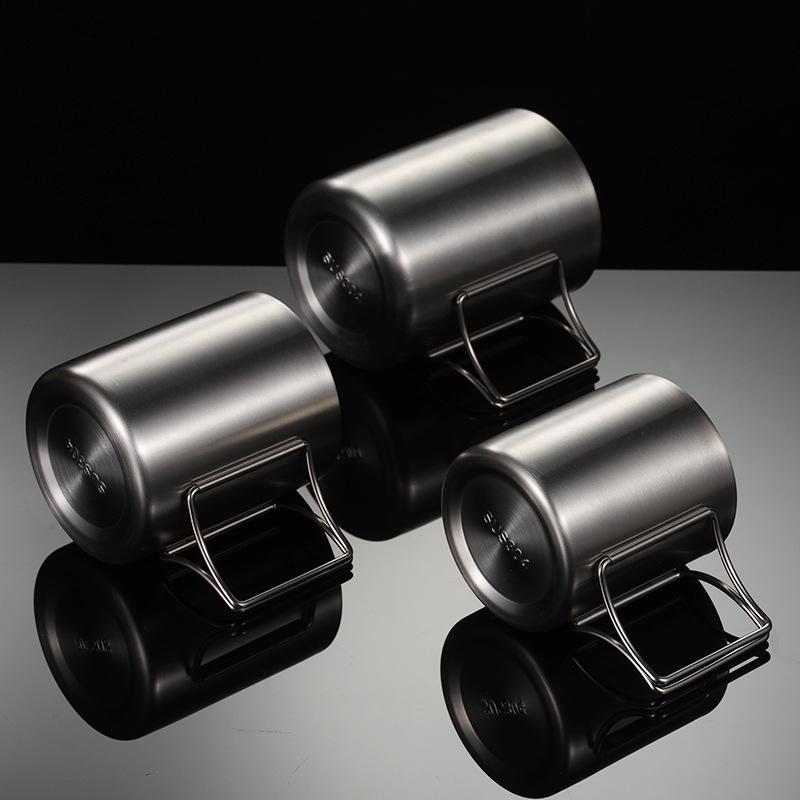 Кружка из нержавеющей стали 304 с ручкой для кемпинга, двухслойная, многоспецификационная, кружка для активного отдыха, подарок