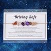 Handmade Natural Crystal Stone Beads Bracelet Black Braided Rope Chakra Jewelry for Women Men Luck Calm Love Gift