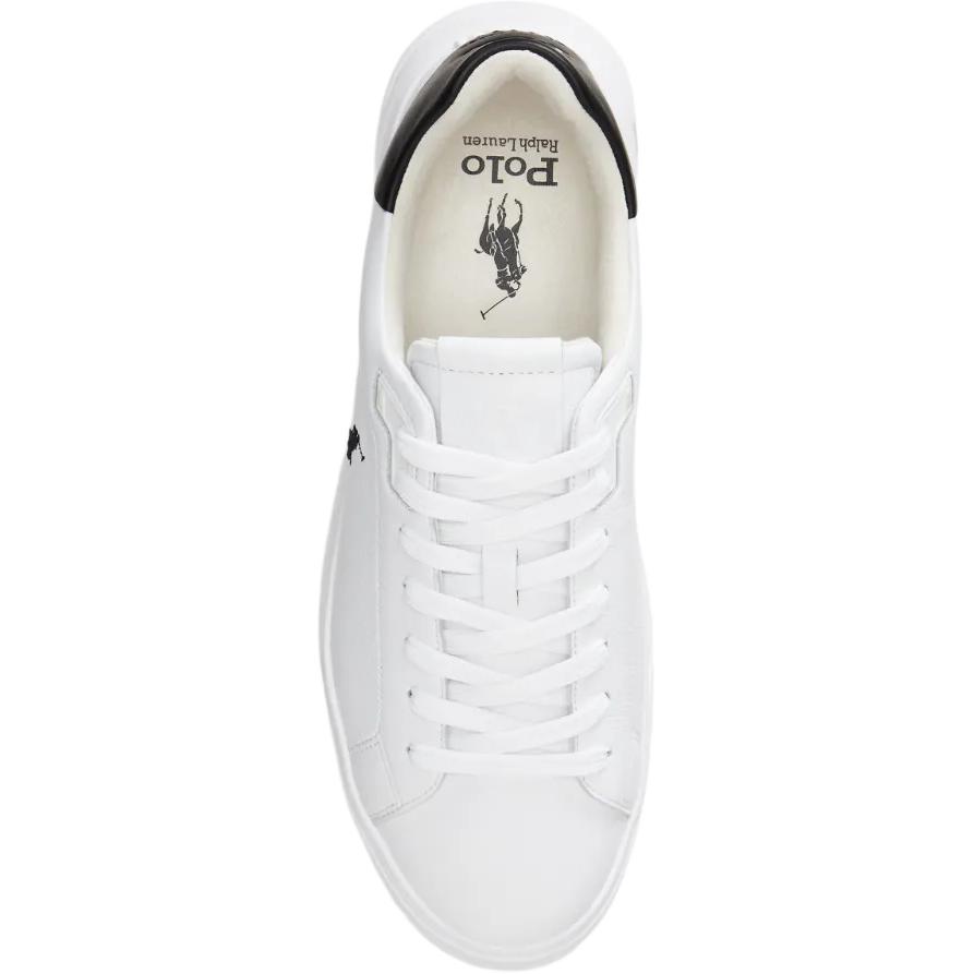 Polo Ralph Lauren Rlite Court Цветочный Кожаный Низкие Кроссовки на Шнуровке с Круглым Носком Мужские кроссовки Белый Черный 809974097002