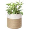 Декоративная джутовая плетеная корзина, цветочный горшок с ручкой 20 см х 20 см, джутовый бежевый цветочный горшок, декоративный цветочный горшок и держатель для полотенец