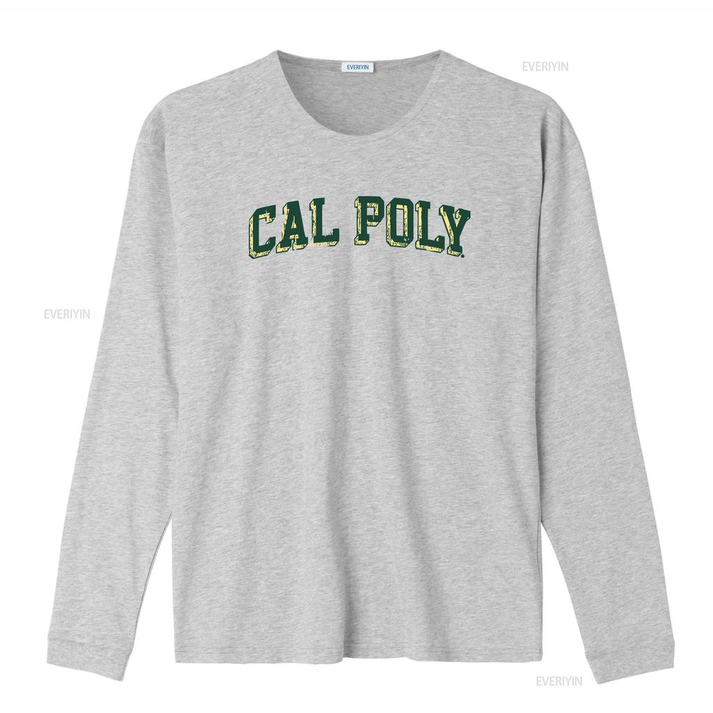 Cal Poly Mustangs Винтажный логотип-арка Официально лицензированная футболка винтажная Стирка мода Удобная дизайнерская одежда Немного