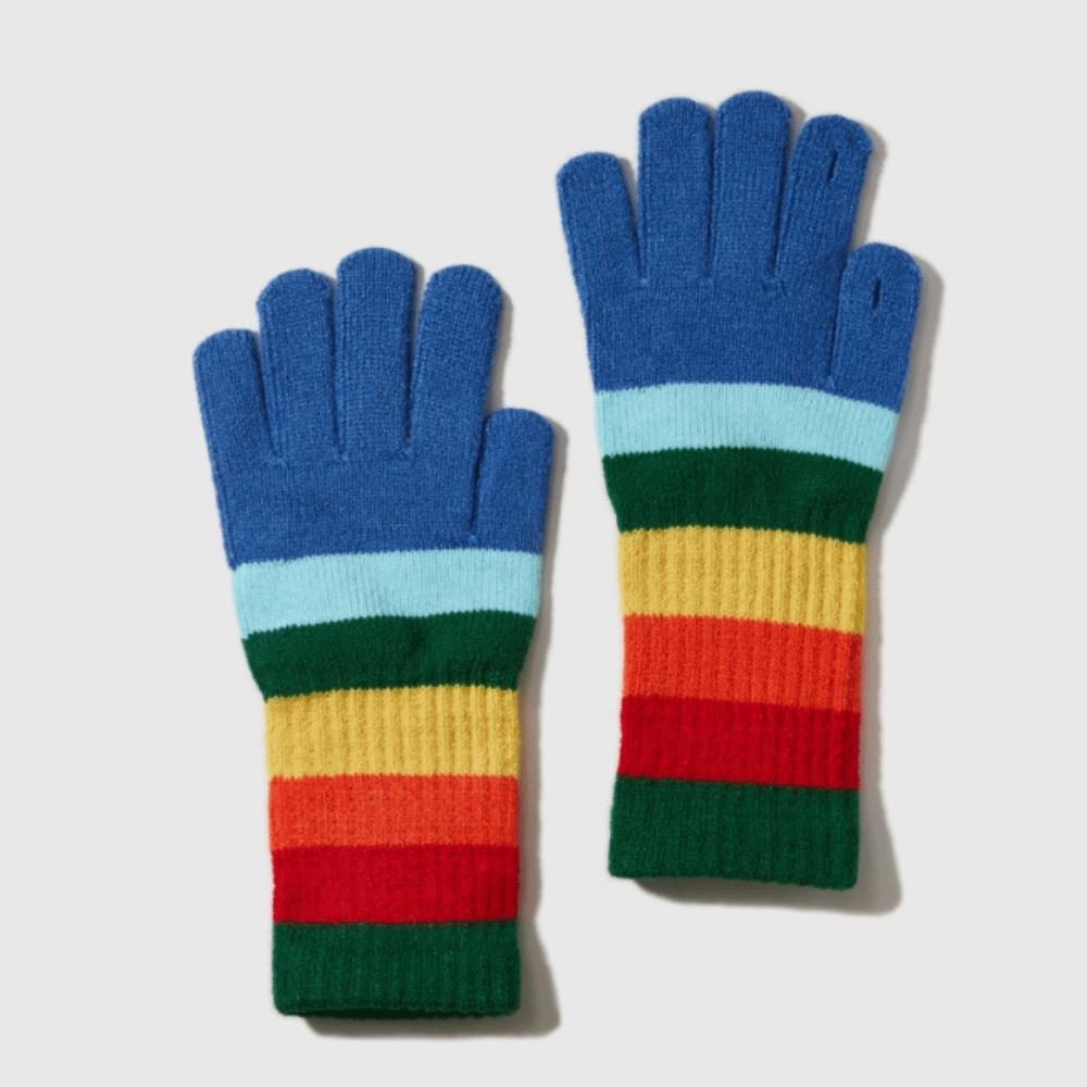 Warm Open Finger Gloves Rainbow Touch Screen gloves Korean Women's Gloves Girl