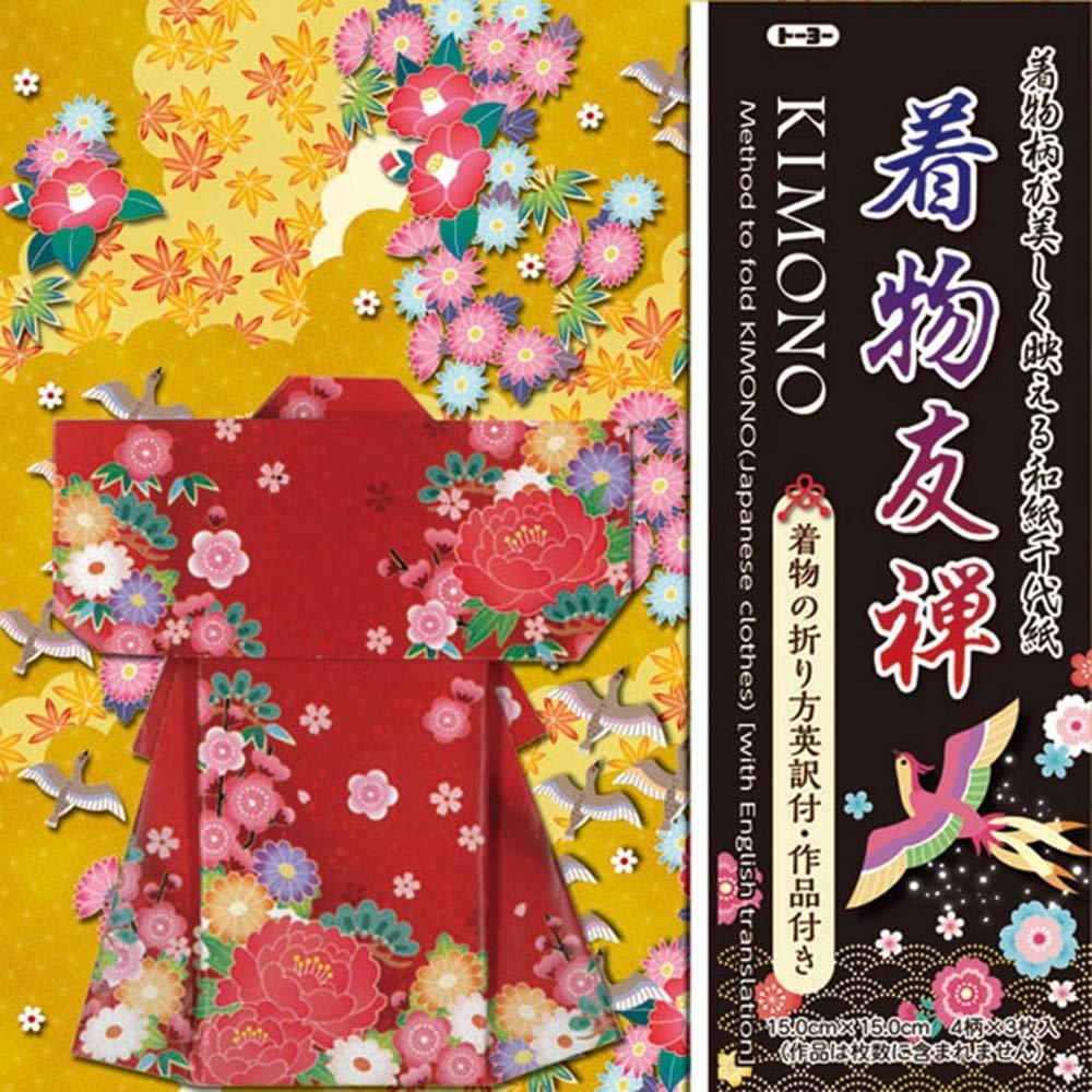 Toyo Origami Washi Chiyogami Kimono Yuzen 15cm 016101