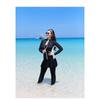 Plus Size Womens Long Sleeve Full Coverage Wetsuit Set Snorkeling Swimming Diving Fall Winter