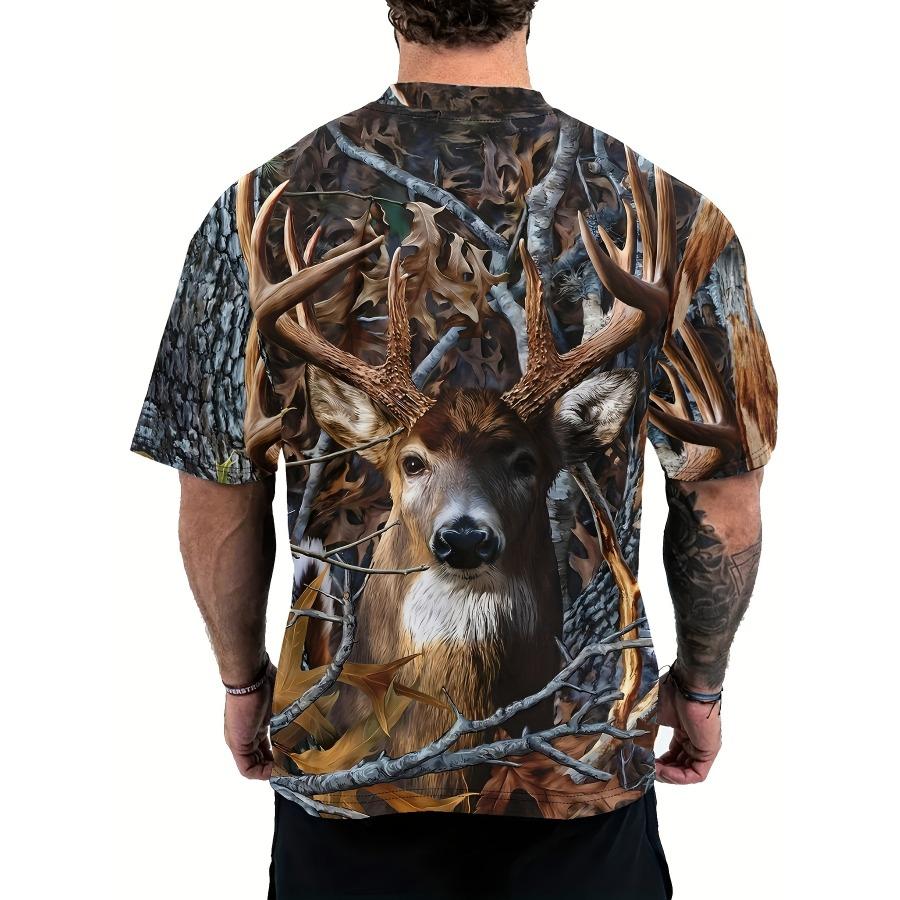 Vintage-Inspired Polyester Men's T-Shirt with Krueger Stripes and Slogan Print, Crew Neck, Short Sleeve Casual Streetwear for Summer - 3D Printed