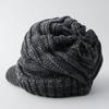 AVIREX Knit Cap with Loose Knit Knit Newsboy Winter Knit Newsboy Cap for Men and Mixed 057 89 Brim, Fit, Cap, Cap, Women, Charcoal,