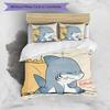 3pcs Jeff the Land Shark5 pattern bedding set duvet cover set includes duvet cover &pillowcases, perfect all season bedroom decoration & gift