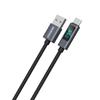 Kabel Dudao L7T USB-A - USB-C 66W z wyświetlaczem LED 1m - czarny