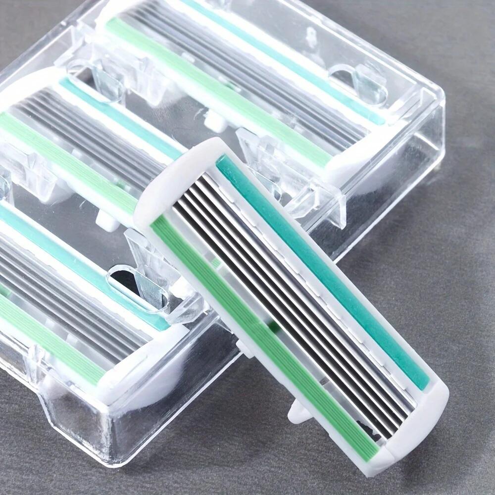 6-слойный женский нож для удаления волос, съемное и сменное лезвие для соскабливания волос, подходит для удаления волос на теле у женщин