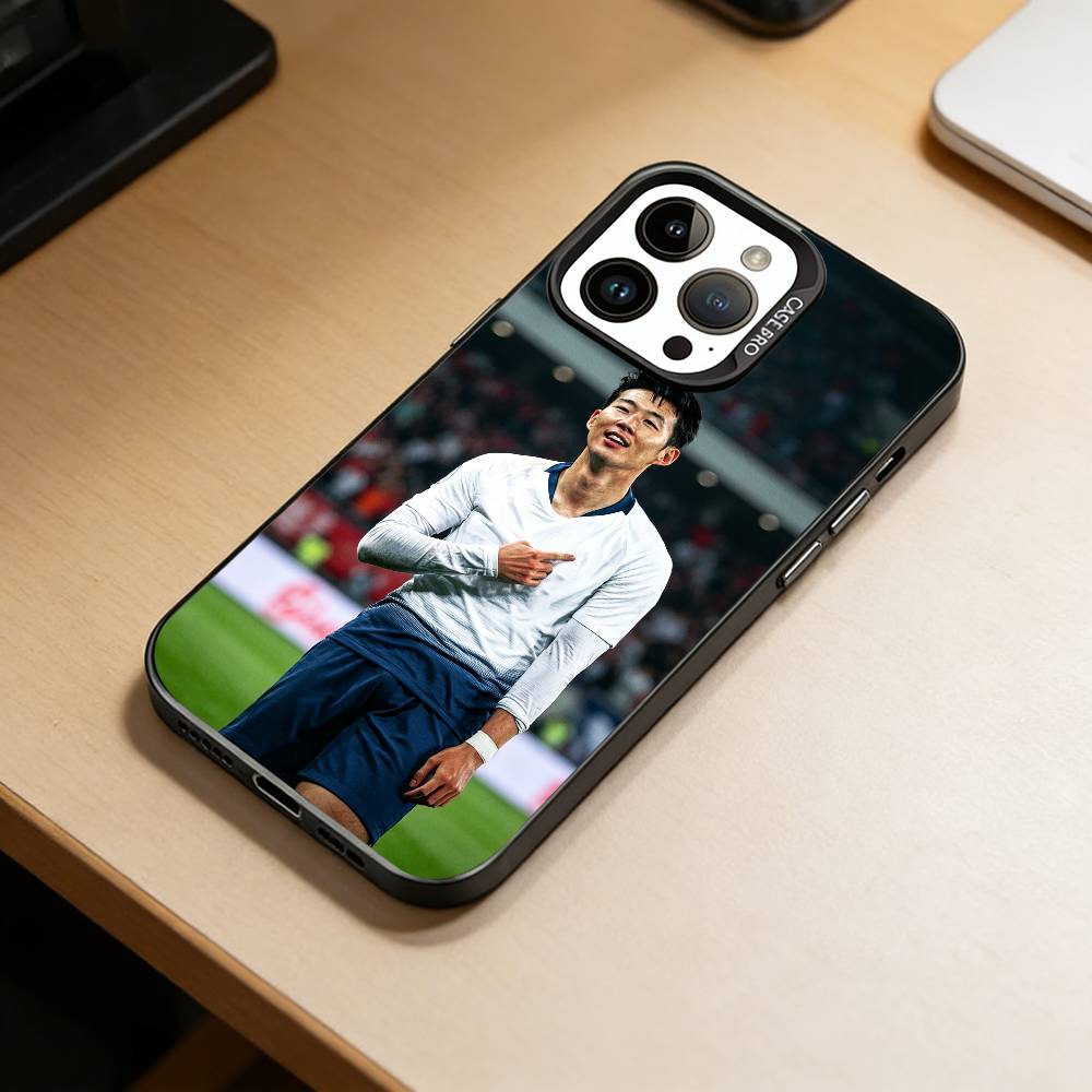Футбольный S-Сон Хын Мин Чехол для телефона Для iPhone 17,16,15,14,13,12,11 Plus,Pro Max,XS,Цветной Серебристый Чехол для телефона Funda Cover
