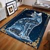 Cat Snowflake Castle Retro Pattern Carpet for Living Room Bedroom Bedside Sofa Table Floor Mat Home Area Rug Decor for Gifts