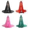 Women Tulle Hooded Cape with Long Train Sparkling Long Sheer Elf Cloak Gothic Witch Robe Costume for Wedding Bride Halloween Cosplay
