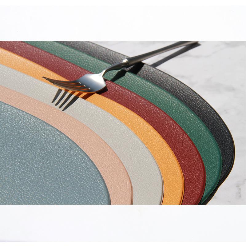 4 6 8 10PCS Place Mat Tableware Pad Placemat Table Mat Heat Insulation PU Leather Placemats Bowl Coaster Kitchen Non-Slip