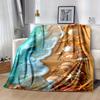 1pc. Beach Themed Seashell Starfish Coastal Decorative Blanket for Home Office Outdoor
