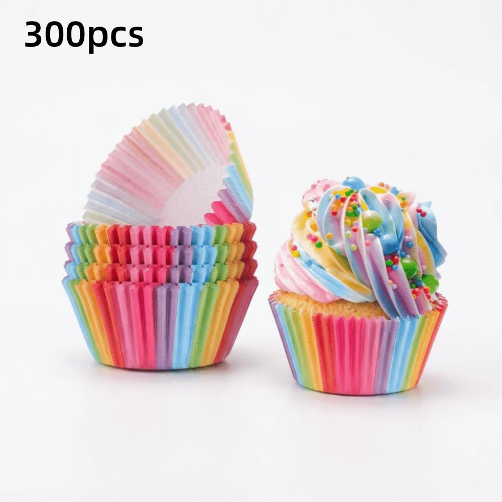 Rainbow Color Colorful Cupcake Liners Greaseproof Nonstick Cake Molds Cake Baking
