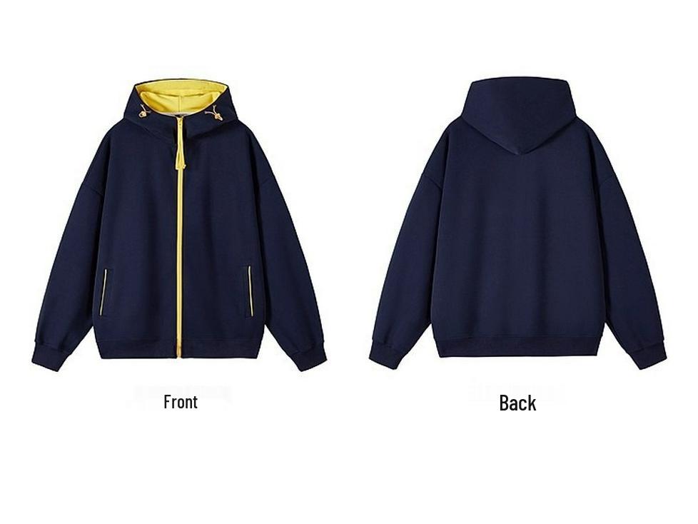 Men's Autumn Winter Color Block Zipper Hoodie - Trendy and Casual Hooded Sweatshirt