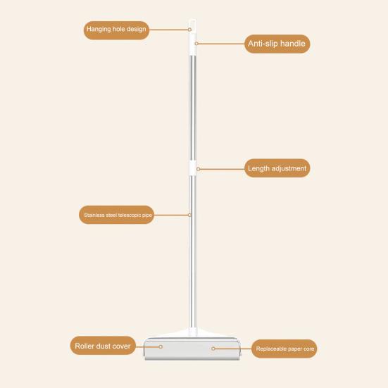 Стикер для волос с выдвижной ручкой Клейкие ролики Легкие пушистые роллы Липкие ролики Ролик для удаления ворса с дивана-кровати