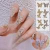 Manicure Decor Butterfly Exquisite Elegant Cubic Zirconia Eye-catching Nail Butterfly Stud Nail Accessory