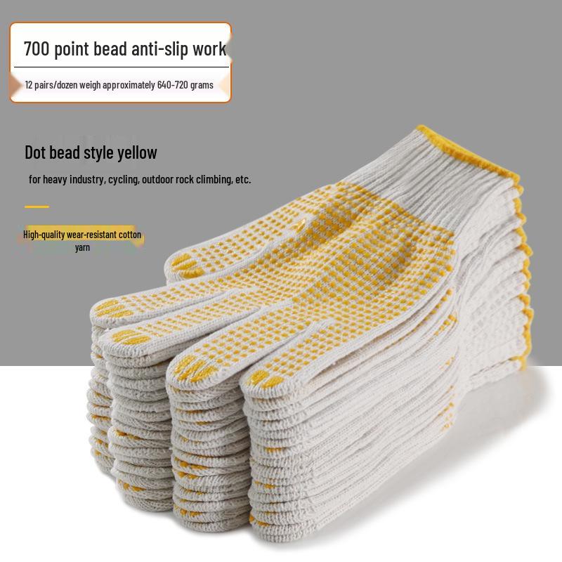 Durable Non-Slip Cotton Work Gloves for Men and Women