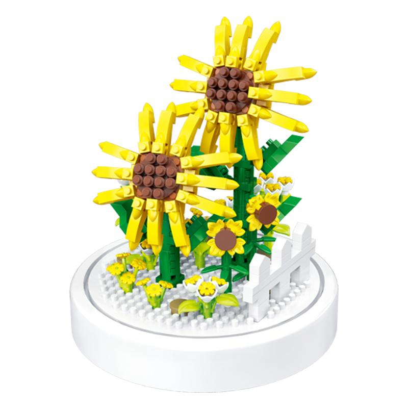 Микрочастицы строительный блок цветок имитация цветок роза DIY пазл сборка игрушка украшение для стола детская игрушка подарок для девочки