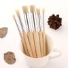 Wooden Stencil Paint Brushes Set Round Tip Bristle Hair Paintbrush Easy To Clean Art Supplies Gift