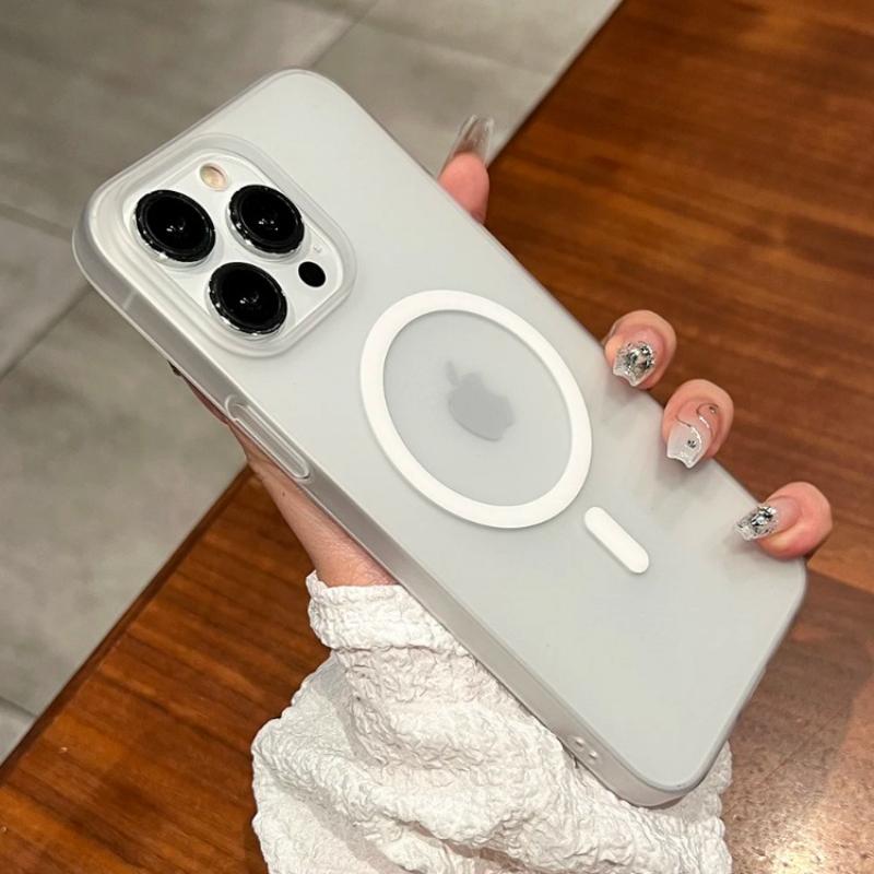 Ультратонкий матовый жесткий магнитный прозрачный чехол из поликарбоната для iPhone 15 14 13 12 Pro Max Plus для Magsafe, противоударный чехол с беспроводной зарядкой