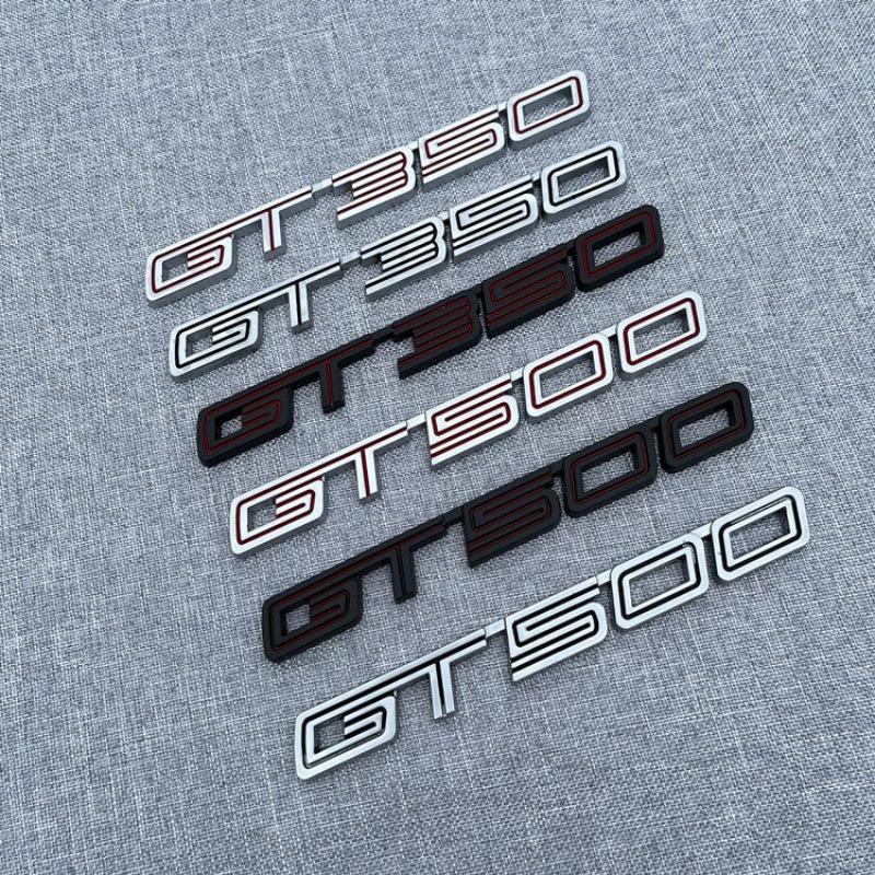Suitable GT350 logo tail label GT500 metal modified displacement car sticker fender side label