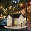 Bird Feeder Hanging Metal Bird House Feeder with Solar Lights Outdoor Lantern