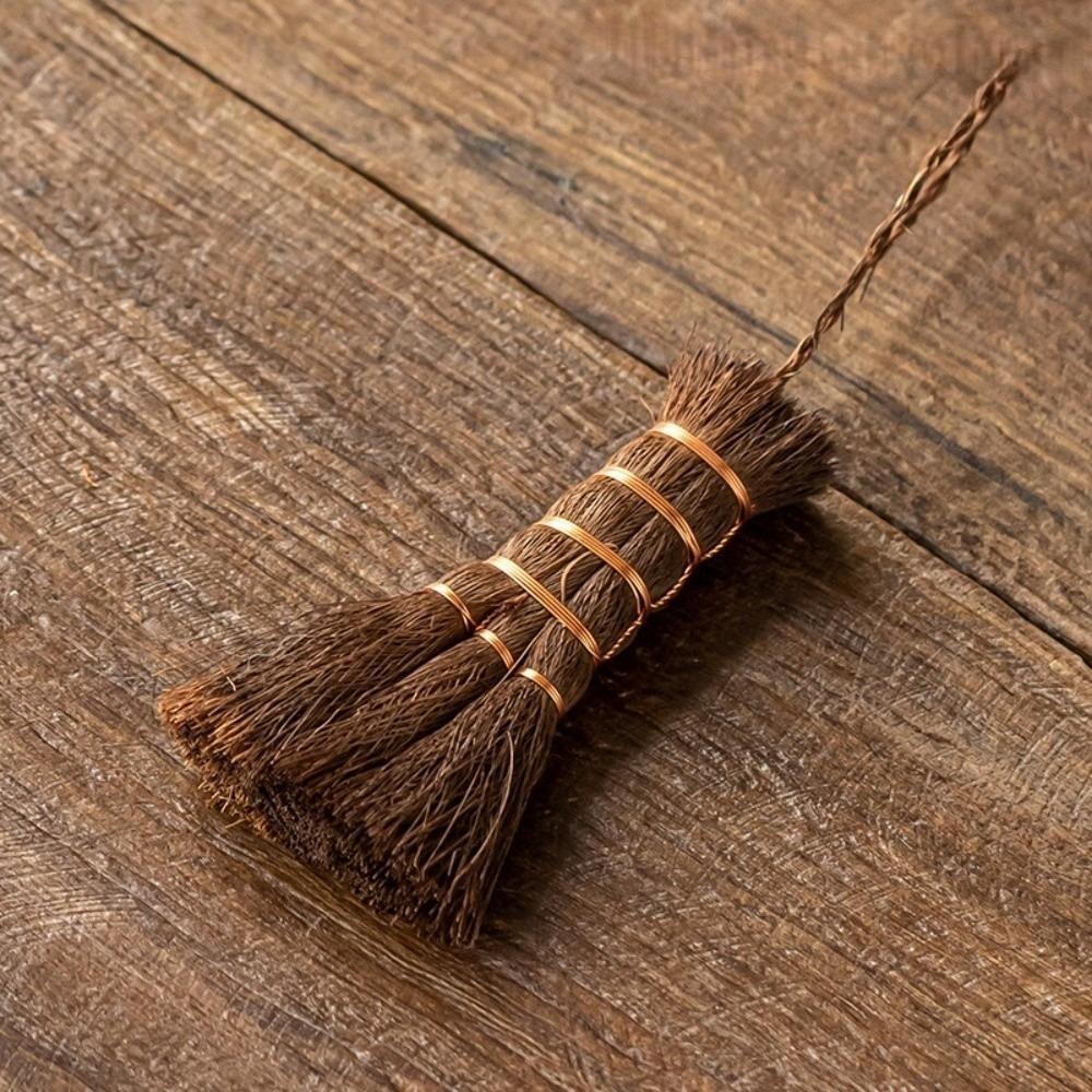 Handmade Palm Hair Brush Traditional Mini Whisk Broom Durable Tea Ware Scrubber Tea Accessories