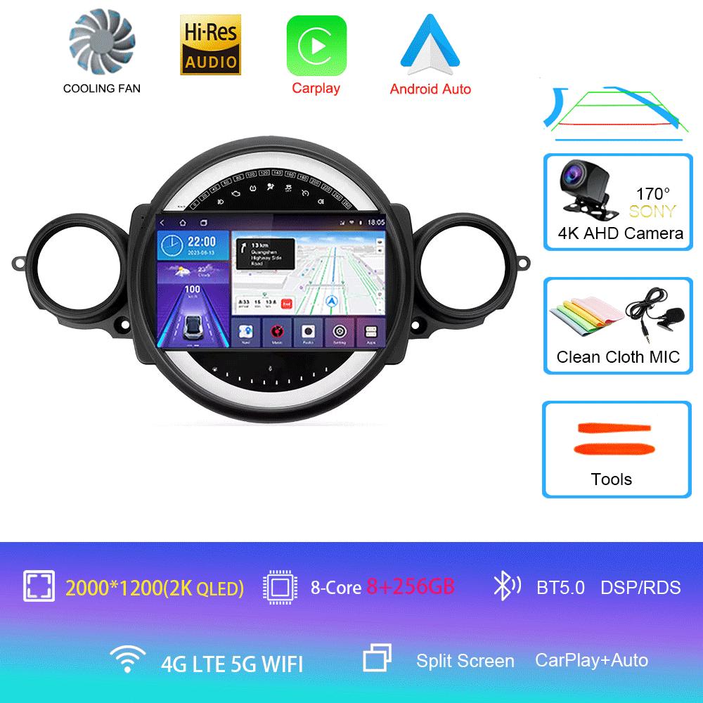 Car Radio Android 14 For BMW Mini Cooper R56 R60 R51 2006 - 2015 GPS Carplay Navigation Stereo Auto DSP BT DVD Multimedia Player