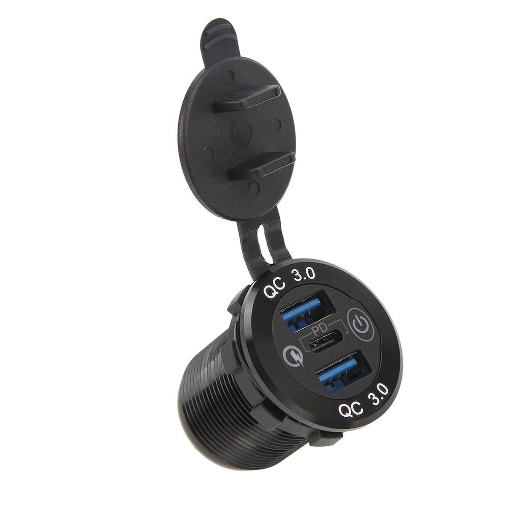Гнездо USB-зарядки 3 порта Множественная защита Гнездо зарядки QC3.0 с водонепроницаемой крышкой для автомобилей грузовиков автодомов