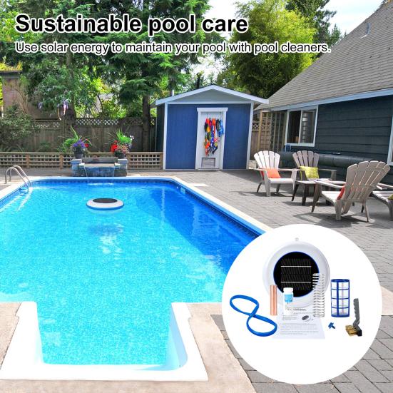 Очиститель бассейна на солнечной энергии Плавающий очиститель воды со щеткой Устойчивый очиститель бассейна на солнечной энергии для бассейнов с пресной или соленой водой Спа