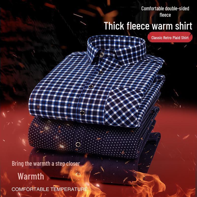 Мужская толстая фланелевая рубашка на флисовой подкладке для осени/зимы – доступны разные цвета