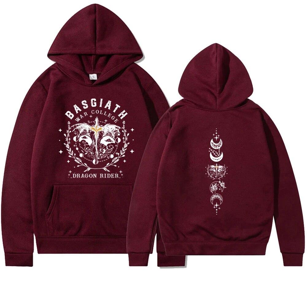 Толстовка унисексFourth Wing Hoodie Basgiath War College Свитер с капюшоном Dragon Rider Толстовка серии Empyrean Унисекс Повседневные толстовки