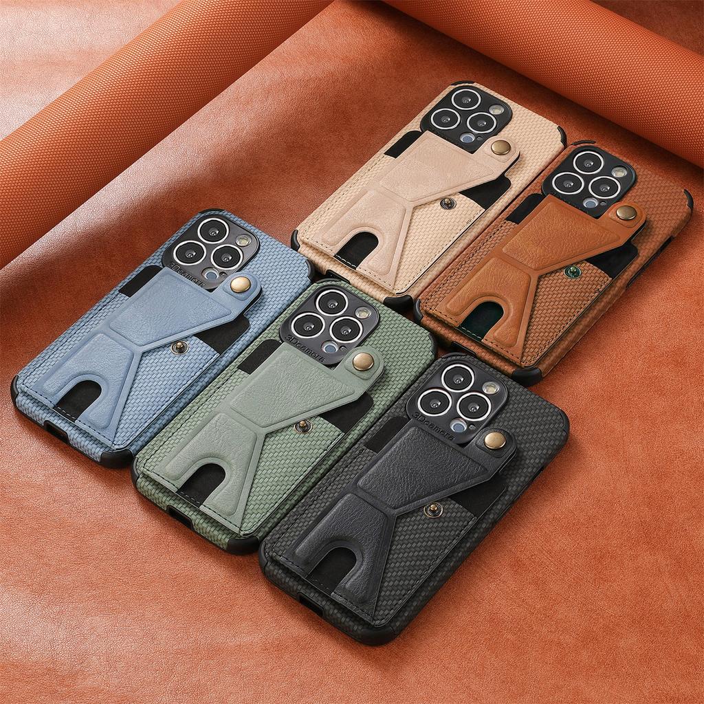 Магнитный кошелек-держатель для карт, чехол-подставка для iPhone 16 Pro Max 16e 13 11 12 14 15 Plus XR X XS, чехол-сумка, карманный чехол из углеродного волокна