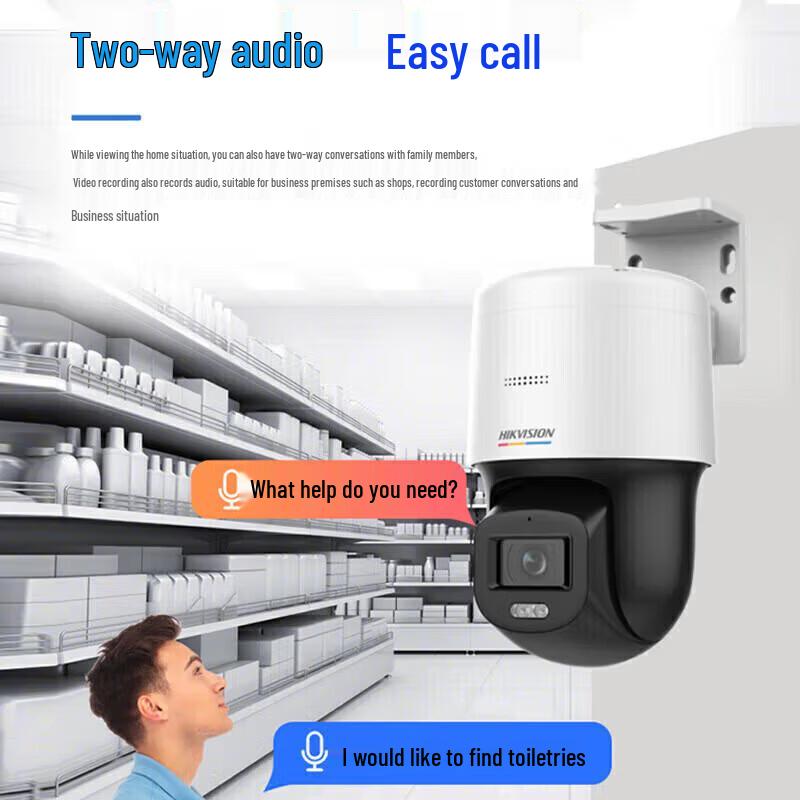 Hikvision 4MP Full-Color PoE PTZ IP Camera CN plug (adapter included)