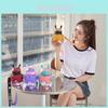 Cartoon Bee Kids Plastic Mug With Straw And Portable Strap For Holiday Gifts And Travel