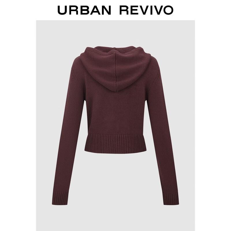 UR Women's 2025 Winter Hooded Rivet Pocket Knit Cardigan