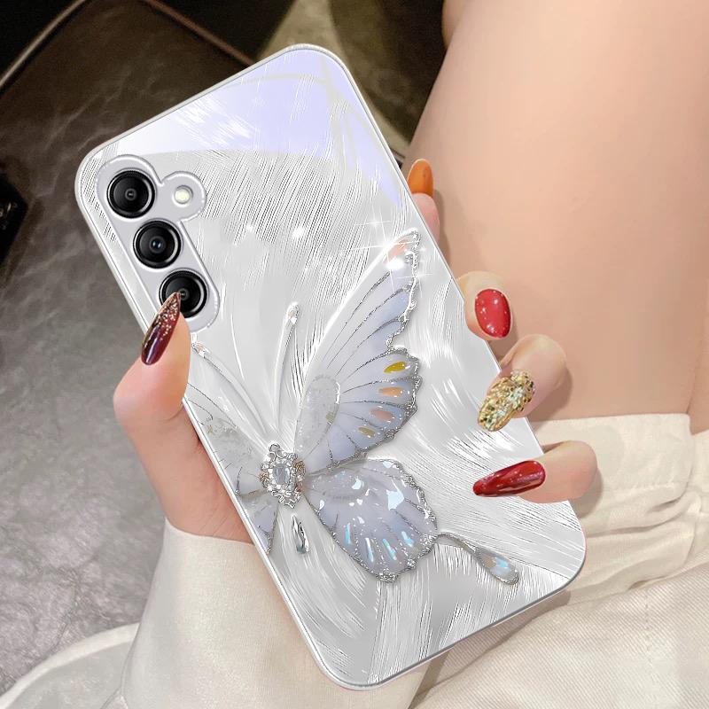 Beiwen Милая Бабочка Для Samsung Galaxy A14 4G 20 30 52 20S 21S 22 A32 33 34 42 50 51 53 54 70 71 72 73 5G Стеклянный Чехол Для Телефона