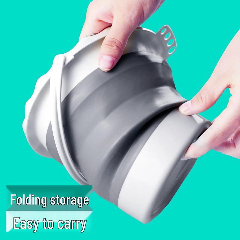 Large Capacity Foldable Silicone Water Bucket for Brush Washing - Durable and Portable
