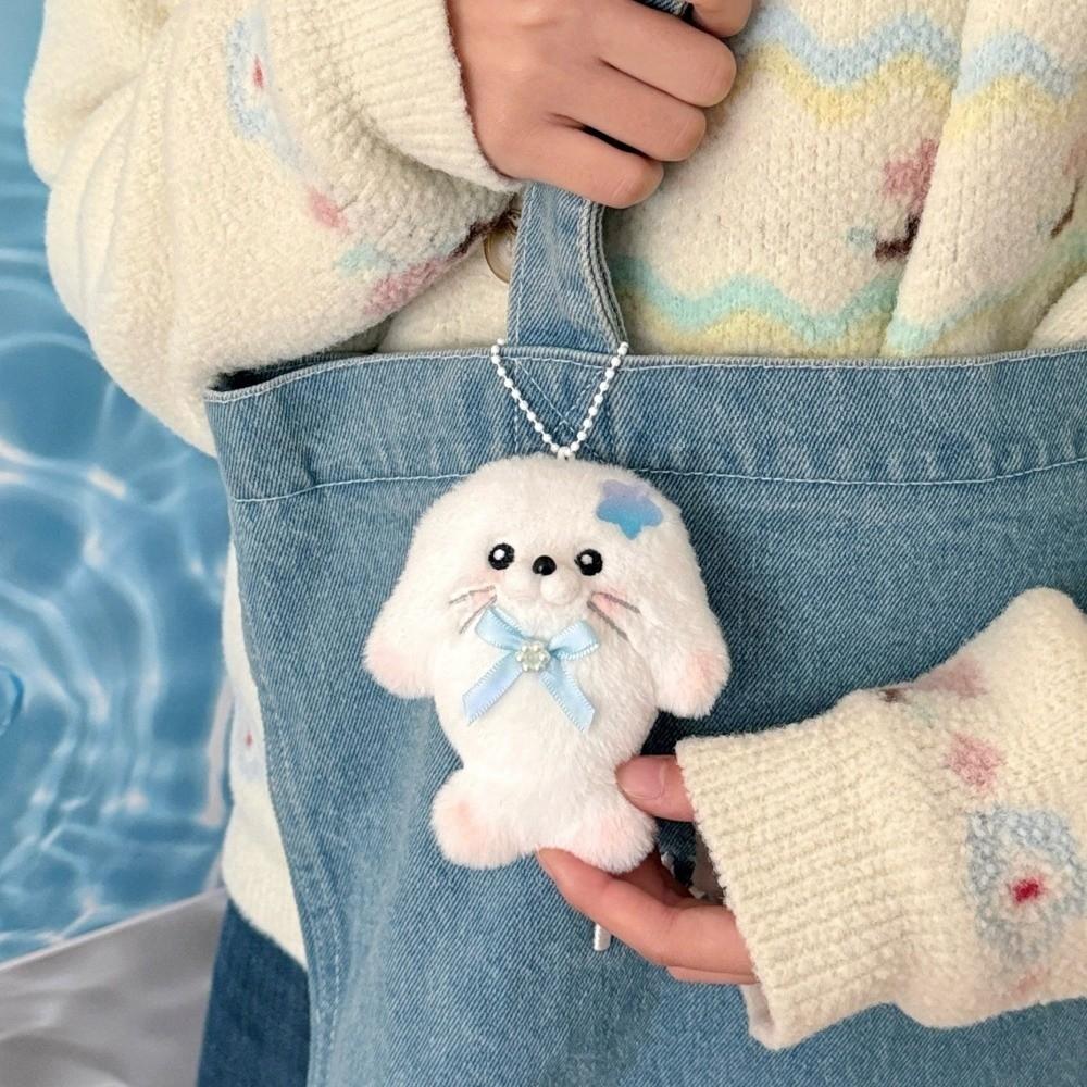 Chubby Plush Seal Pendant Kawaii Stuffed Doll Pendant Cute Fuzzy Seal Keychain Kids