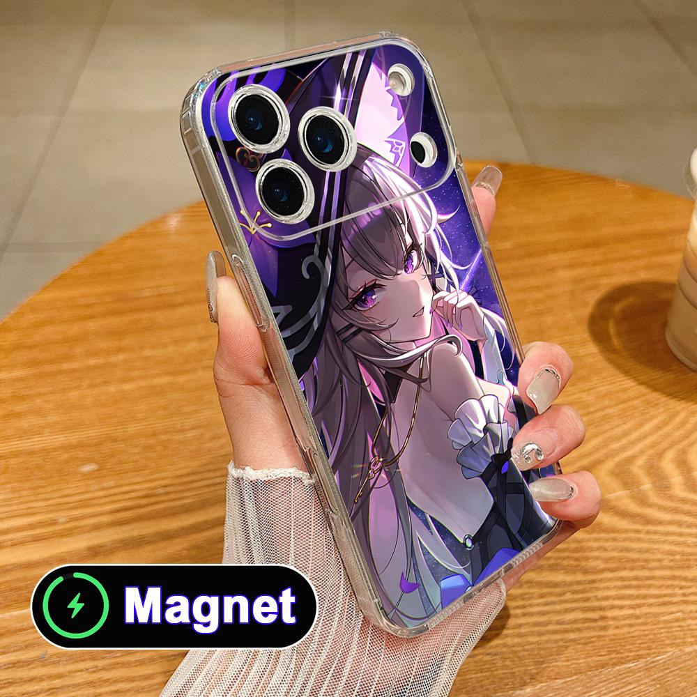 HSR Herta Прозрачный TPU Magsafe Чехол для Мобильного Телефона для iPhone 17 16 15 14 13 12 11 Air Pro Max Plus Mini Цветной Чехол
