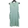 FOXEY Made In Japan No Sleeve V-neck Side Ribbon Knit Knee-length Dress Women Used