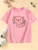 Cute Graphic Kids Tshirts Summer Short Sleeve Tees Cartoon Animal Boys Girls Clothes Kawaii Kitten Tops Y2K Tshirt