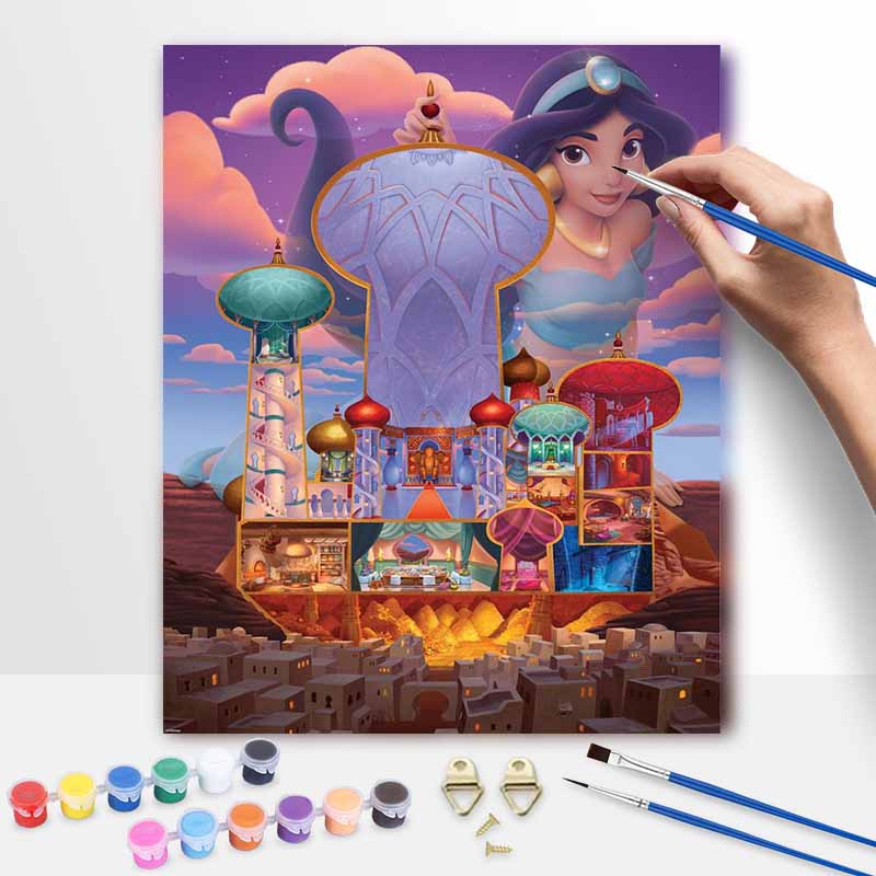 Disney oil painting painting art Princess Jasmine palace handmade diy painting home decoration gift