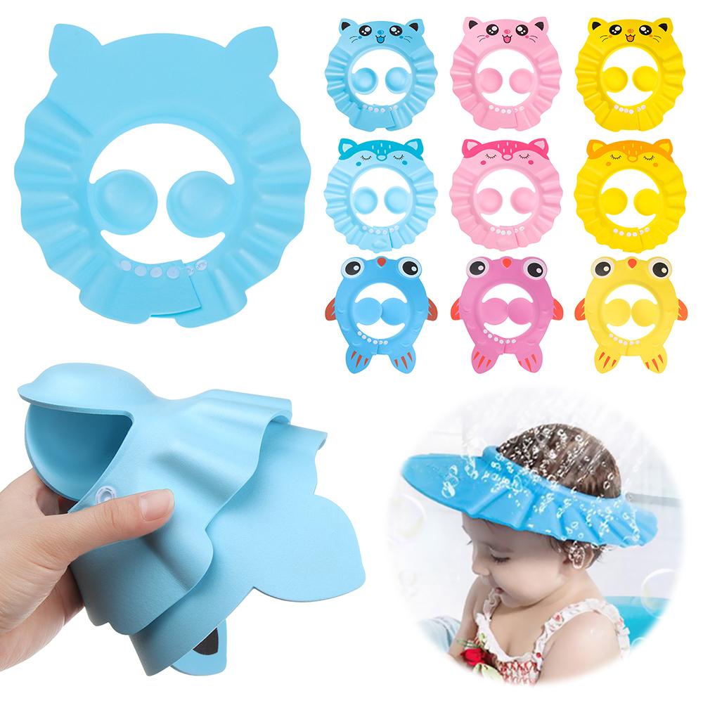 Kids Portable Waterproof Eye Protection Shampoo Hat Bath Visor Baby Shower Caps Wash Hair Shield