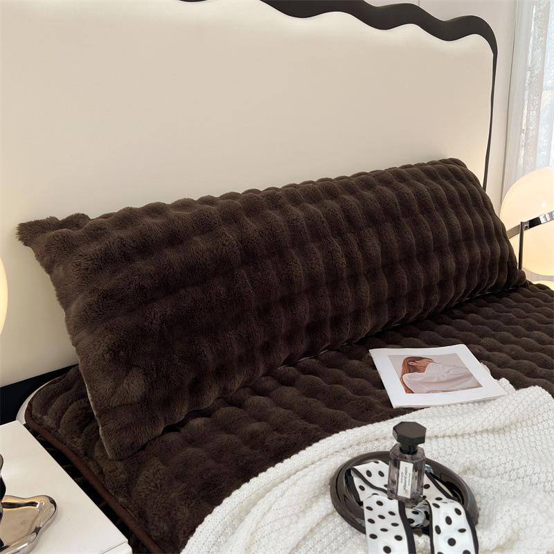 2025 Плюшевая наволочка из искусственного кроличьего меха, Двусторонняя наволочка из молочного бархата, Одинарная плюшевая наволочка из искусственного кроличьего меха